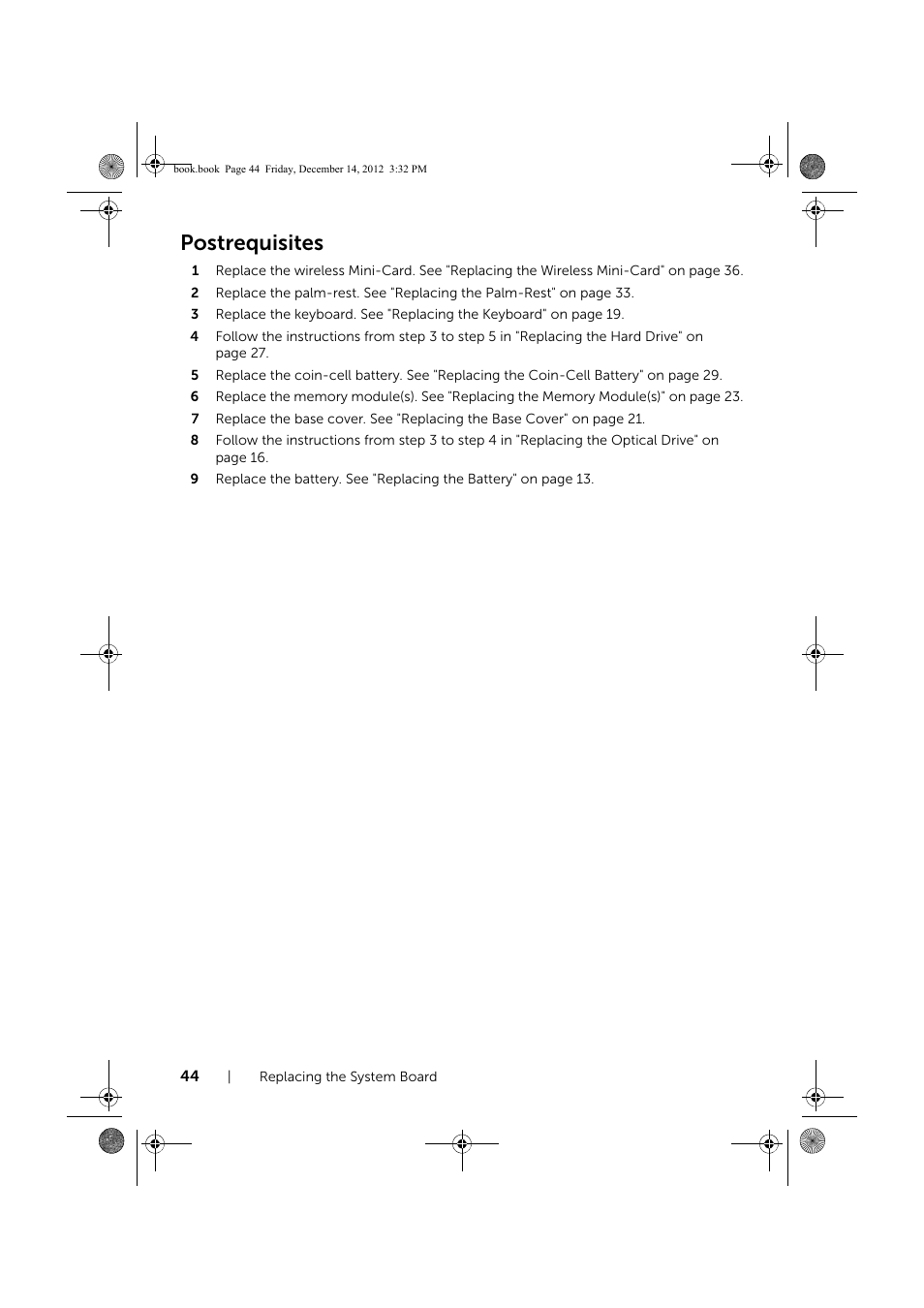 Postrequisites | Dell Inspiron 17R (Early 2013) User Manual | Page 44 / 76