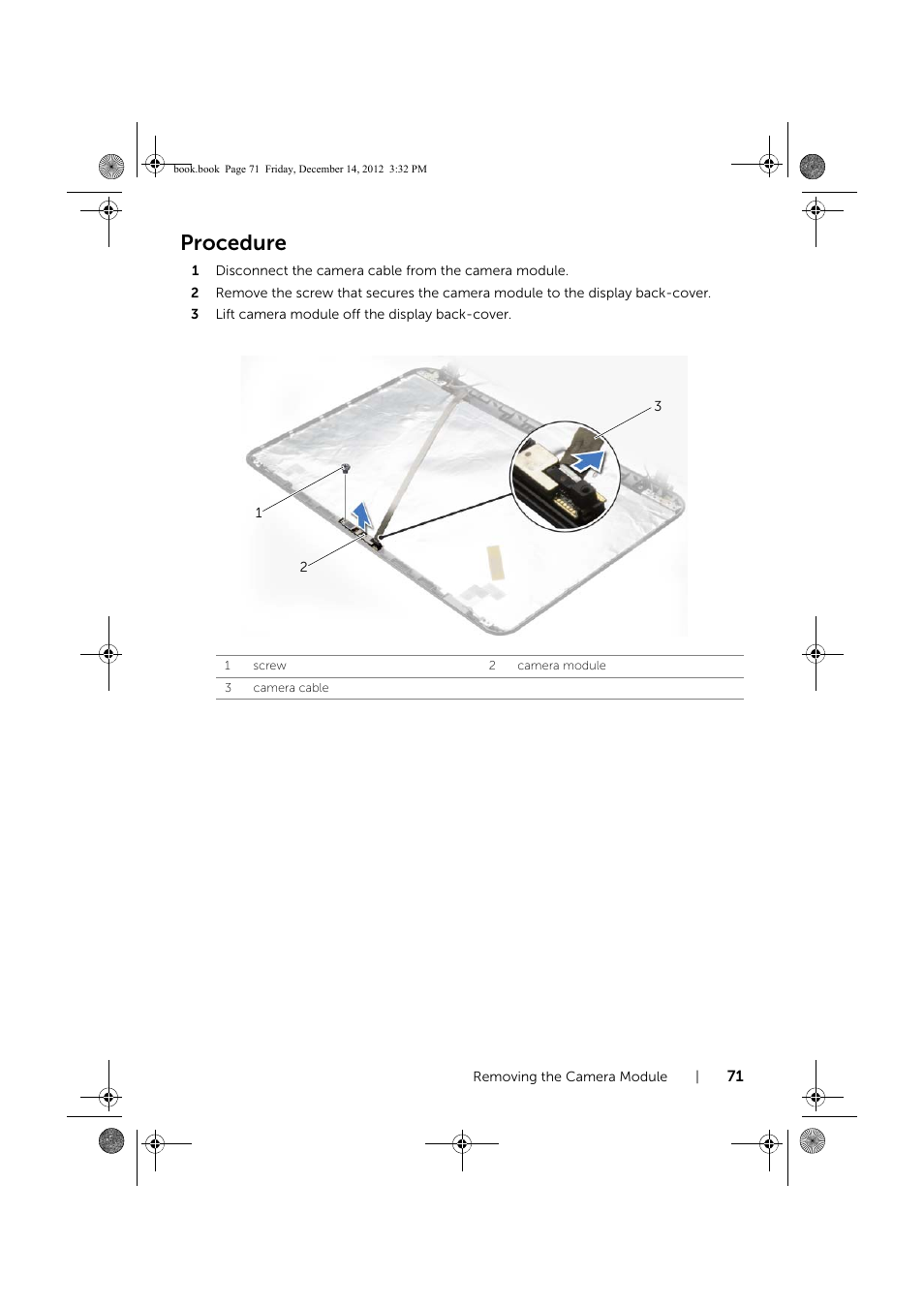 Procedure | Dell Inspiron 17R (Early 2013) User Manual | Page 71 / 76