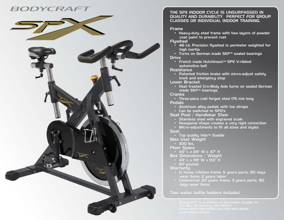 BodyCraft SPX User Manual | 1 page