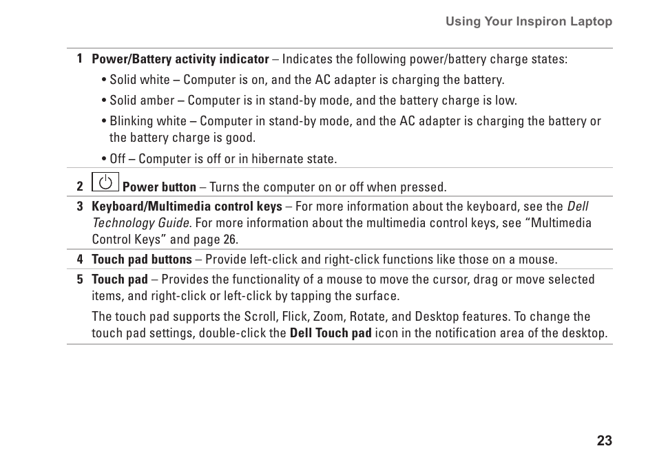 Dell Inspiron 15z (1570, Mid 2009) User Manual | Page 25 / 80