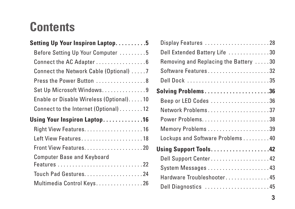 Dell Inspiron 15z (1570, Mid 2009) User Manual | Page 5 / 80