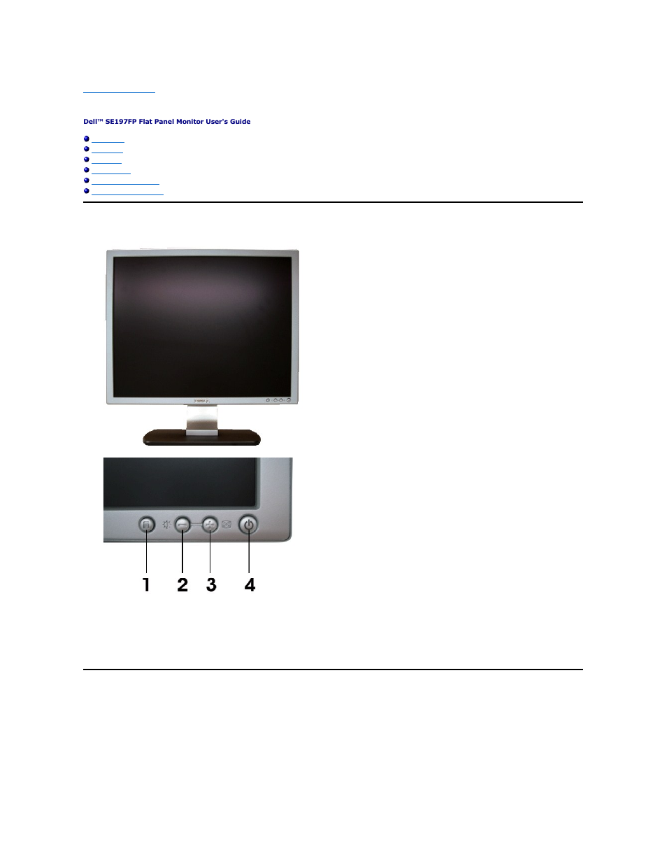 About your monitor, Front view, Back view | Dell SE197FP Monitor User Manual | Page 2 / 29