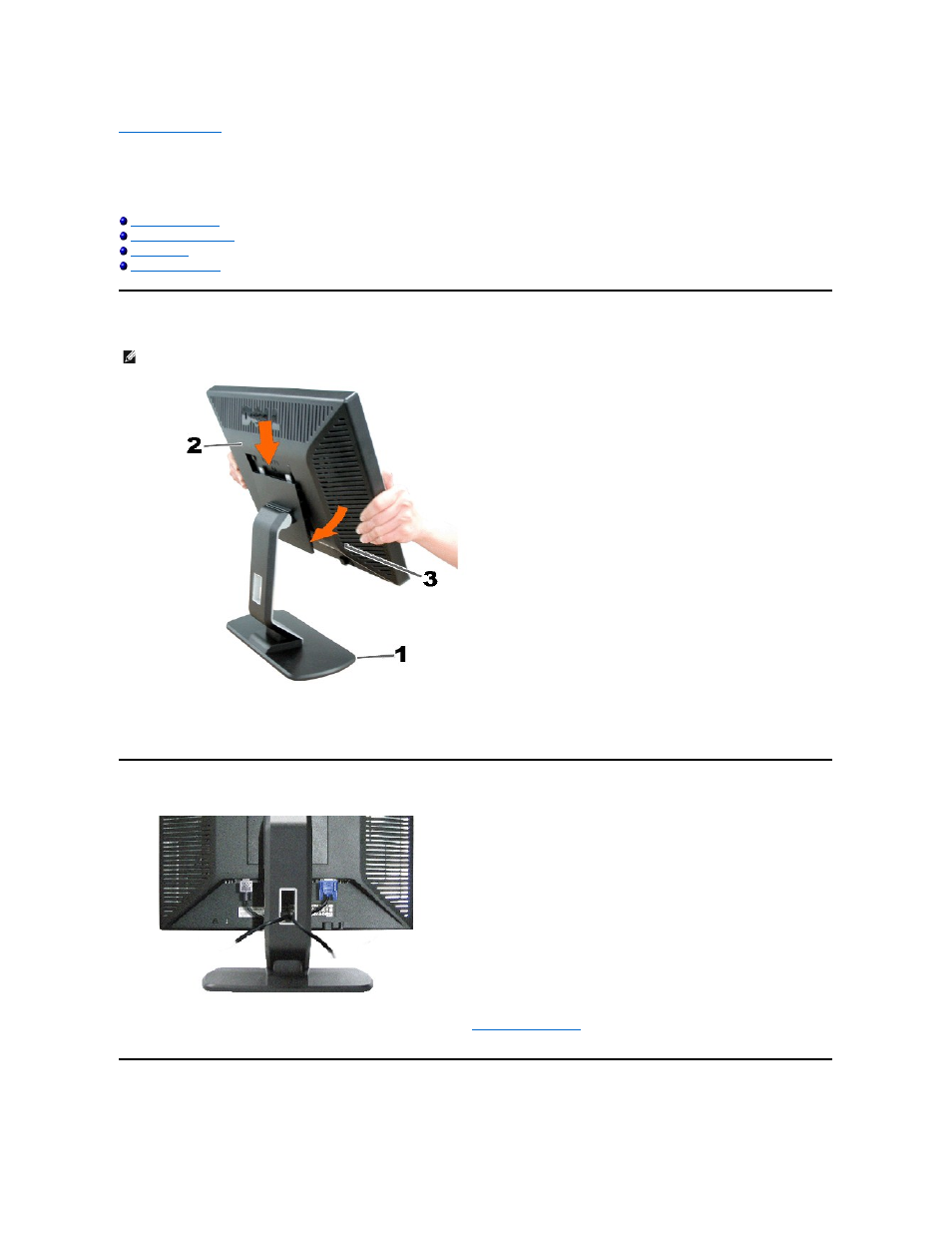 Using your monitor stand, Attaching the stand, Organizing your cables | Using the tilt | Dell SE197FP Monitor User Manual | Page 28 / 29