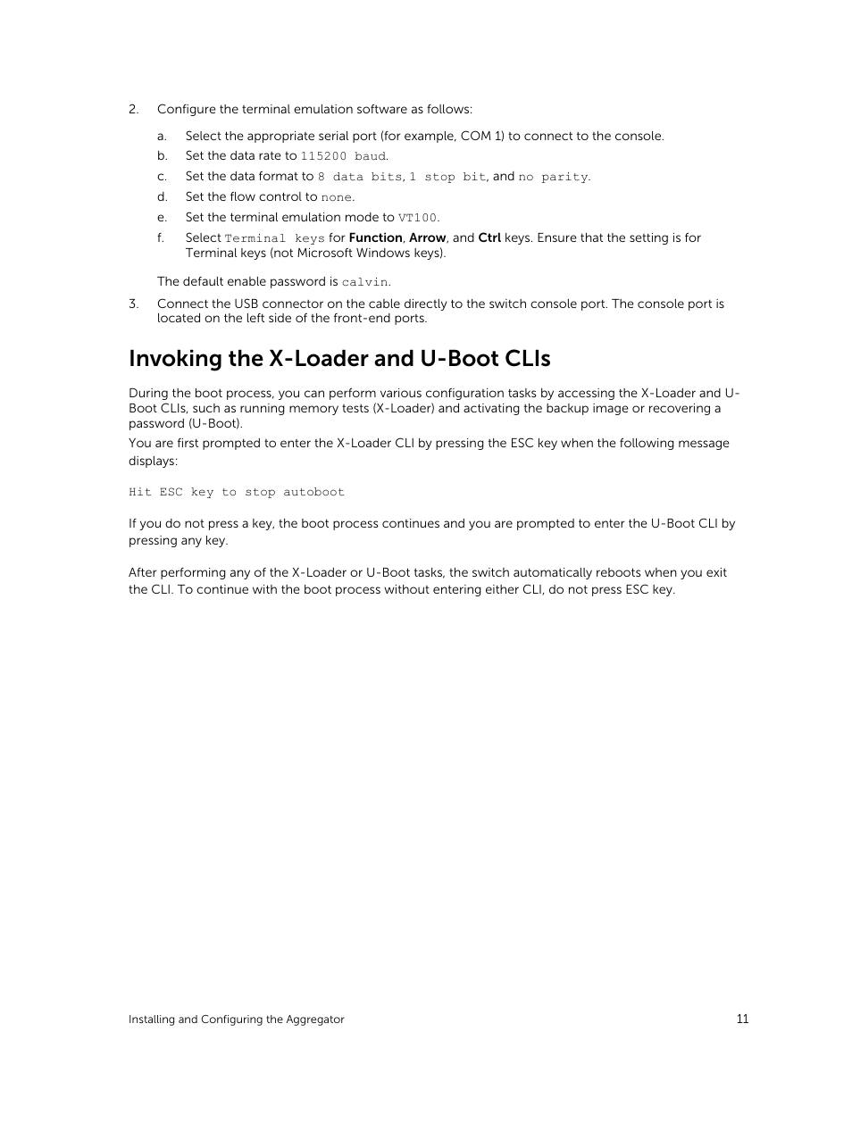 Invoking the x-loader and u-boot clis | Dell PowerEdge FX2/FX2s User Manual | Page 11 / 13