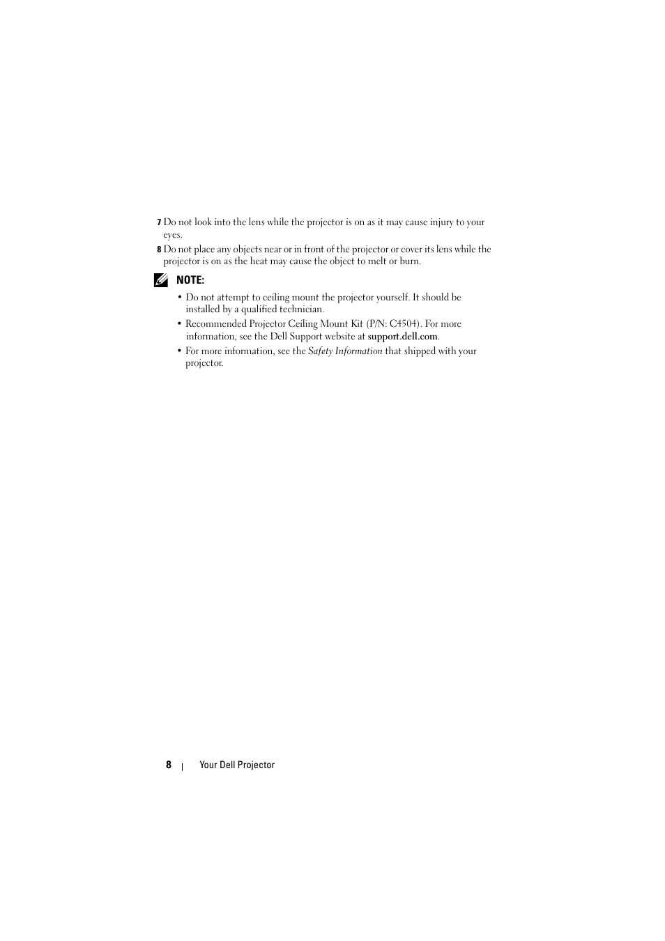 Dell 1430X Projector User Manual | Page 8 / 63