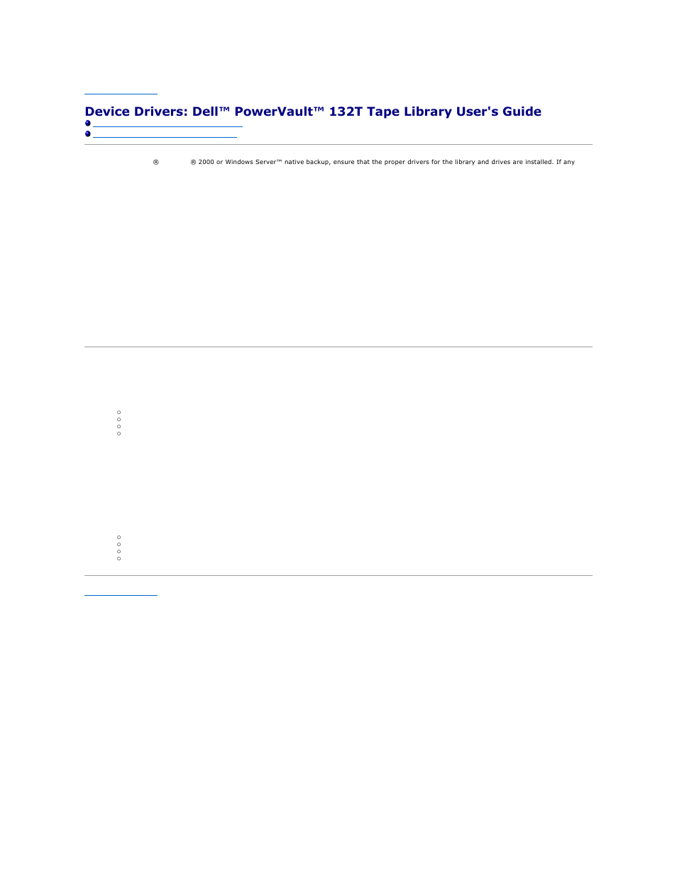 Dell powervault 132t library driver installation, Dell powervault 132t tape driver installation | Dell PowerVault 132T LTO/SDLT (Tape Library) User Manual | Page 10 / 89