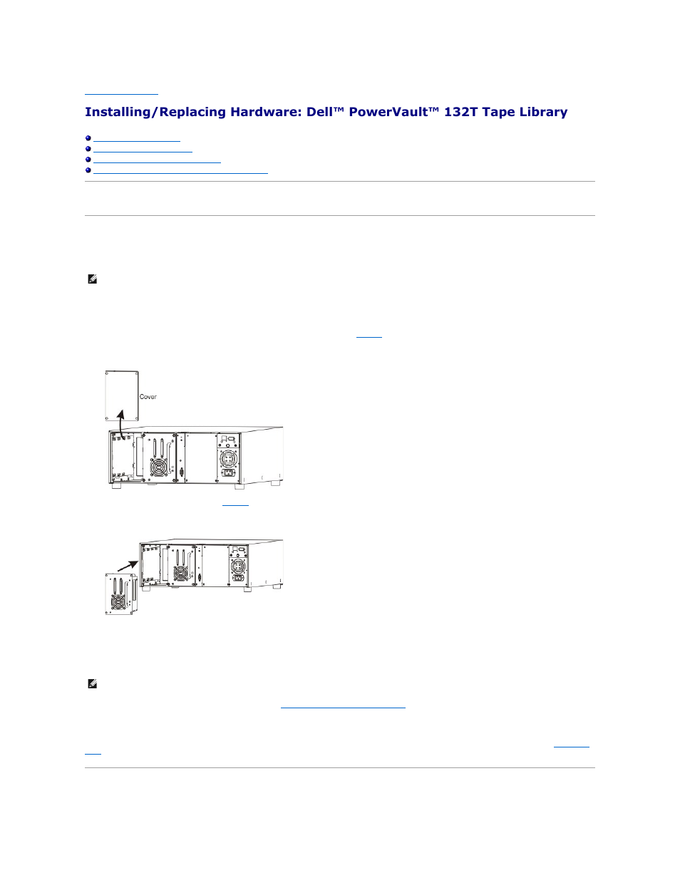 Installing/replacing a drive, Replacing the barcode scanner, Replacing a drive | Dell PowerVault 132T LTO/SDLT (Tape Library) User Manual | Page 22 / 89