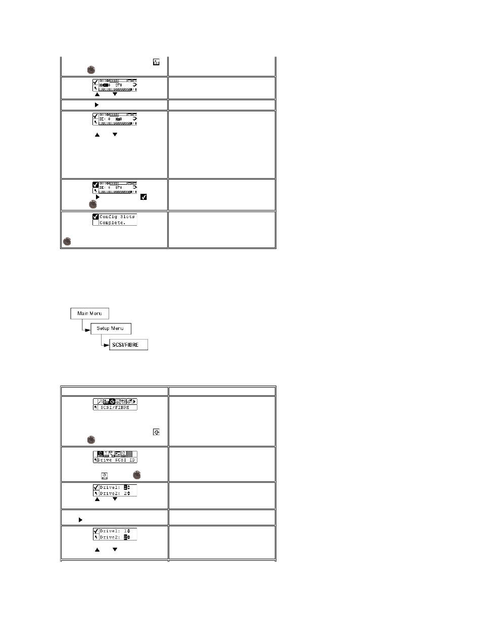 Configure scsi or fibre parameters, Configuring scsi and fibre parameters | Dell PowerVault 132T LTO/SDLT (Tape Library) User Manual | Page 43 / 89