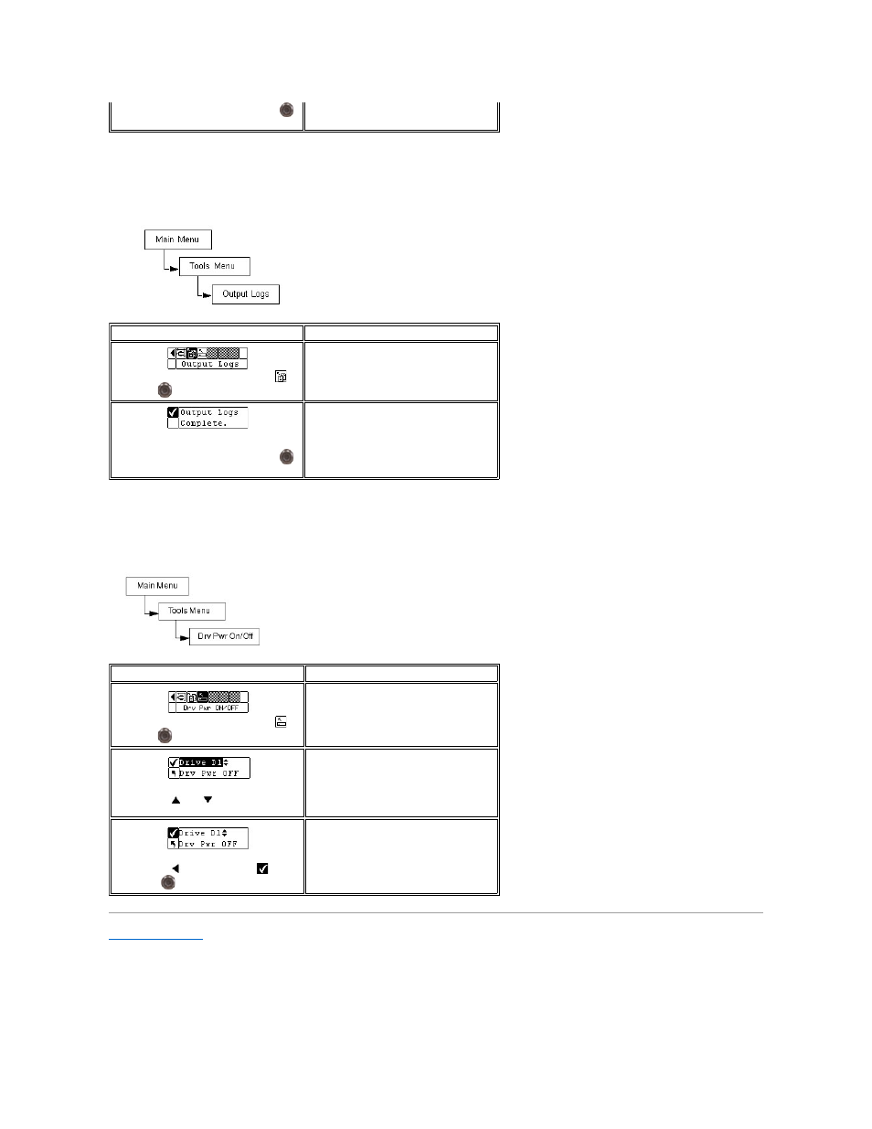 Export log file, Turn drive power on or off, Exporting log files | Drive power on/off | Dell PowerVault 132T LTO/SDLT (Tape Library) User Manual | Page 71 / 89