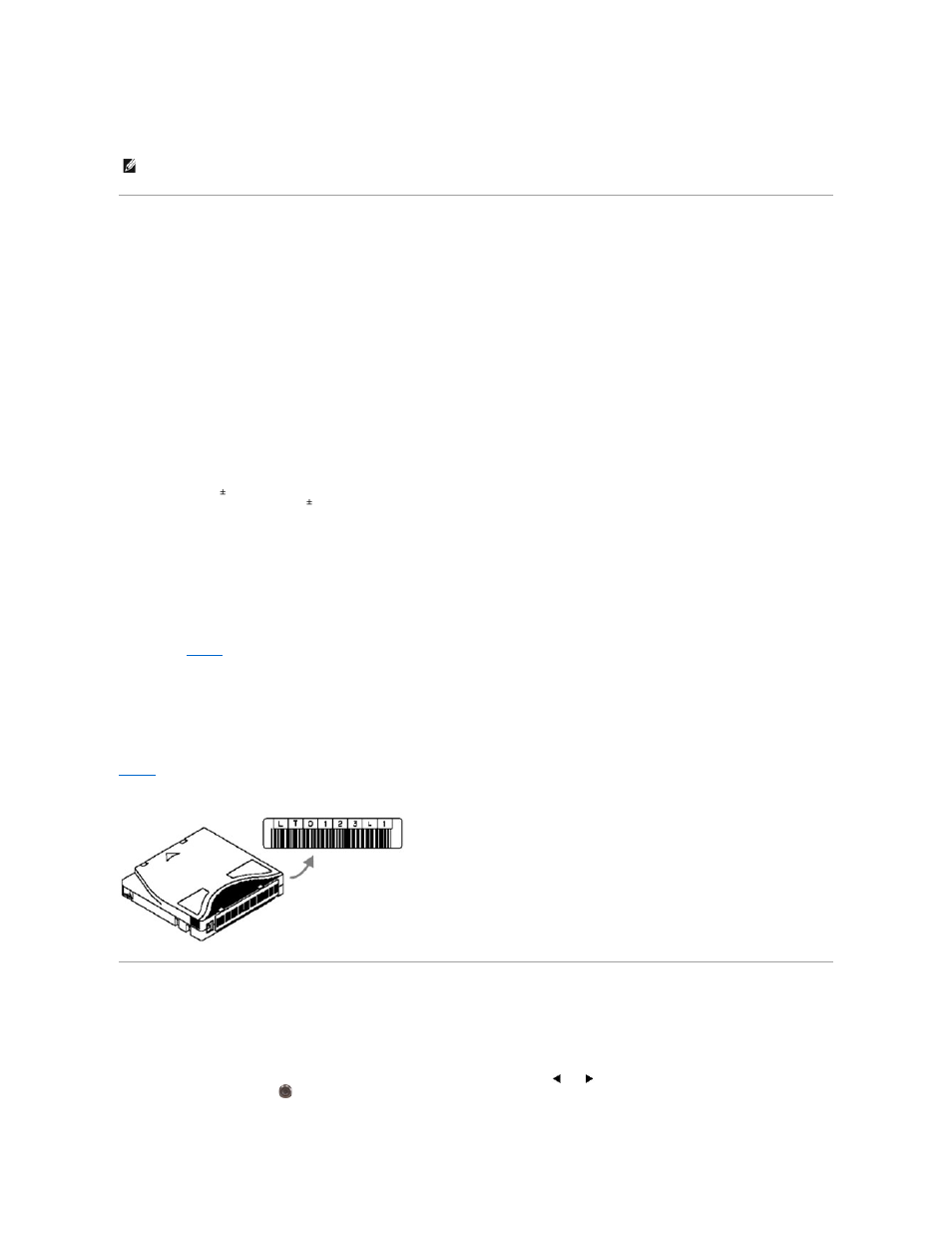 Barcode labels, Menu navigation, Applying the label | Main menu navigation | Dell PowerVault 132T LTO/SDLT (Tape Library) User Manual | Page 75 / 89