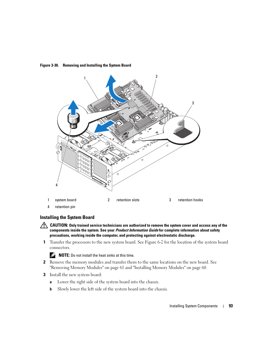 Installing the system board, D. see step 3 throug | Dell PowerEdge 6950 User Manual | Page 93 / 166