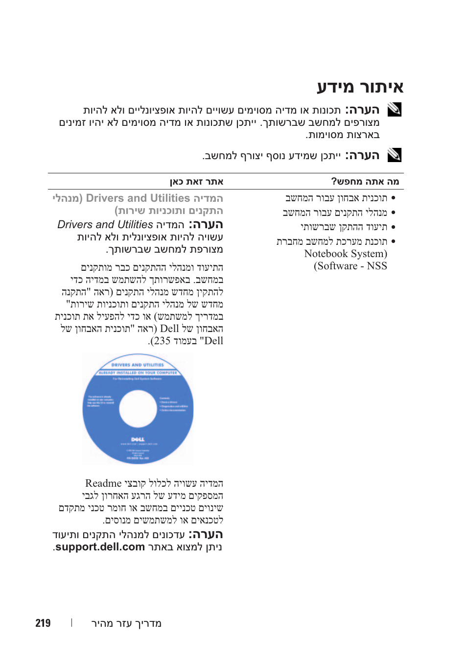 עדימ רותיא | Dell Precision M2300 (Late 2007) User Manual | Page 240 / 244