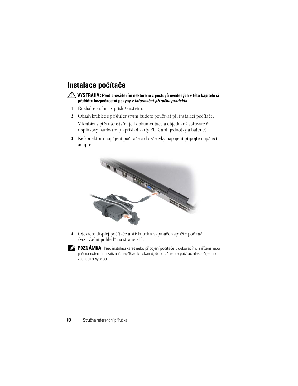 Instalace počítače | Dell Precision M2300 (Late 2007) User Manual | Page 70 / 244