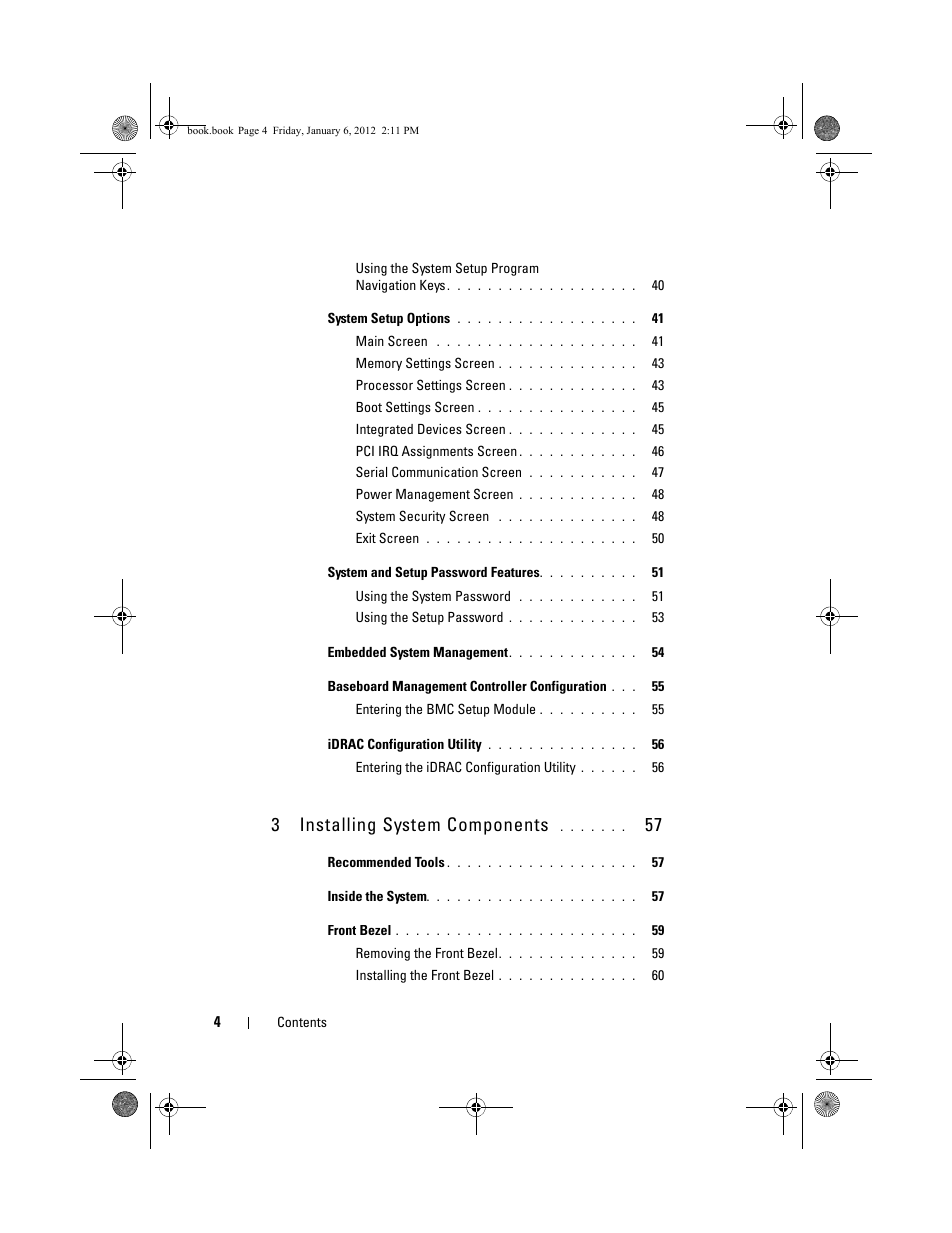 3 installing system components | Dell DR4000 User Manual | Page 4 / 156