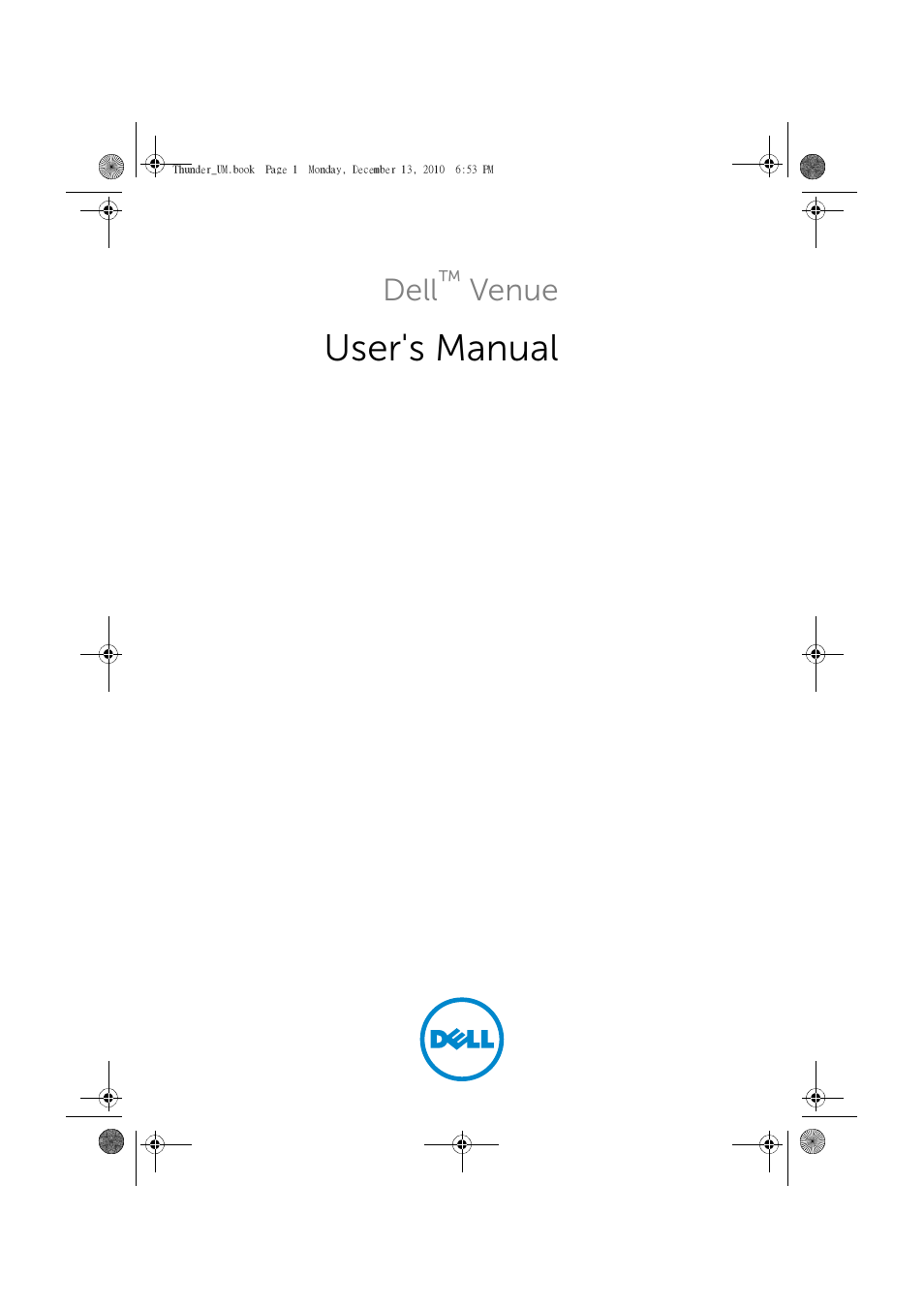 Dell Mobile Venue User Manual | 161 pages