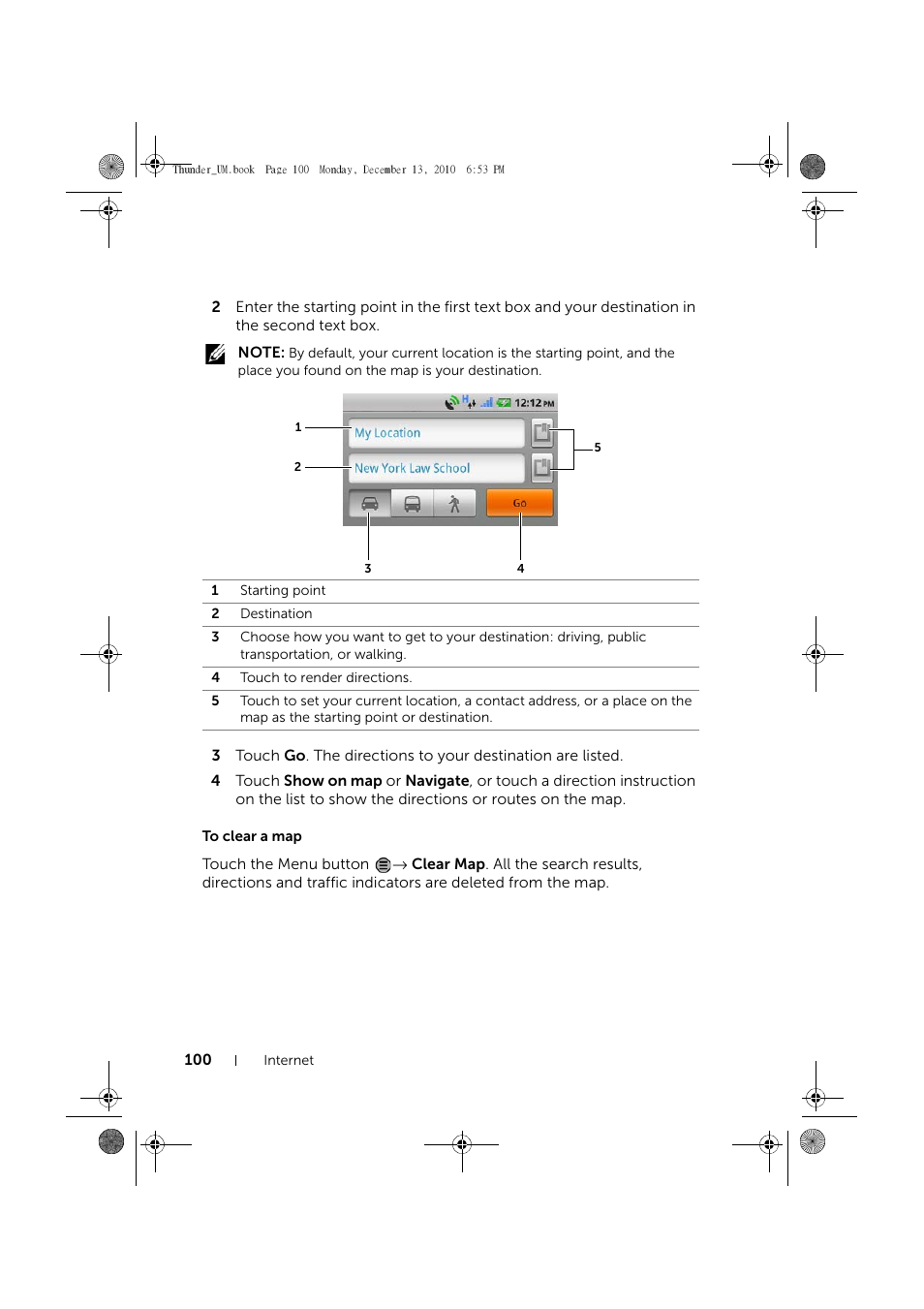 To clear a map | Dell Mobile Venue User Manual | Page 100 / 161