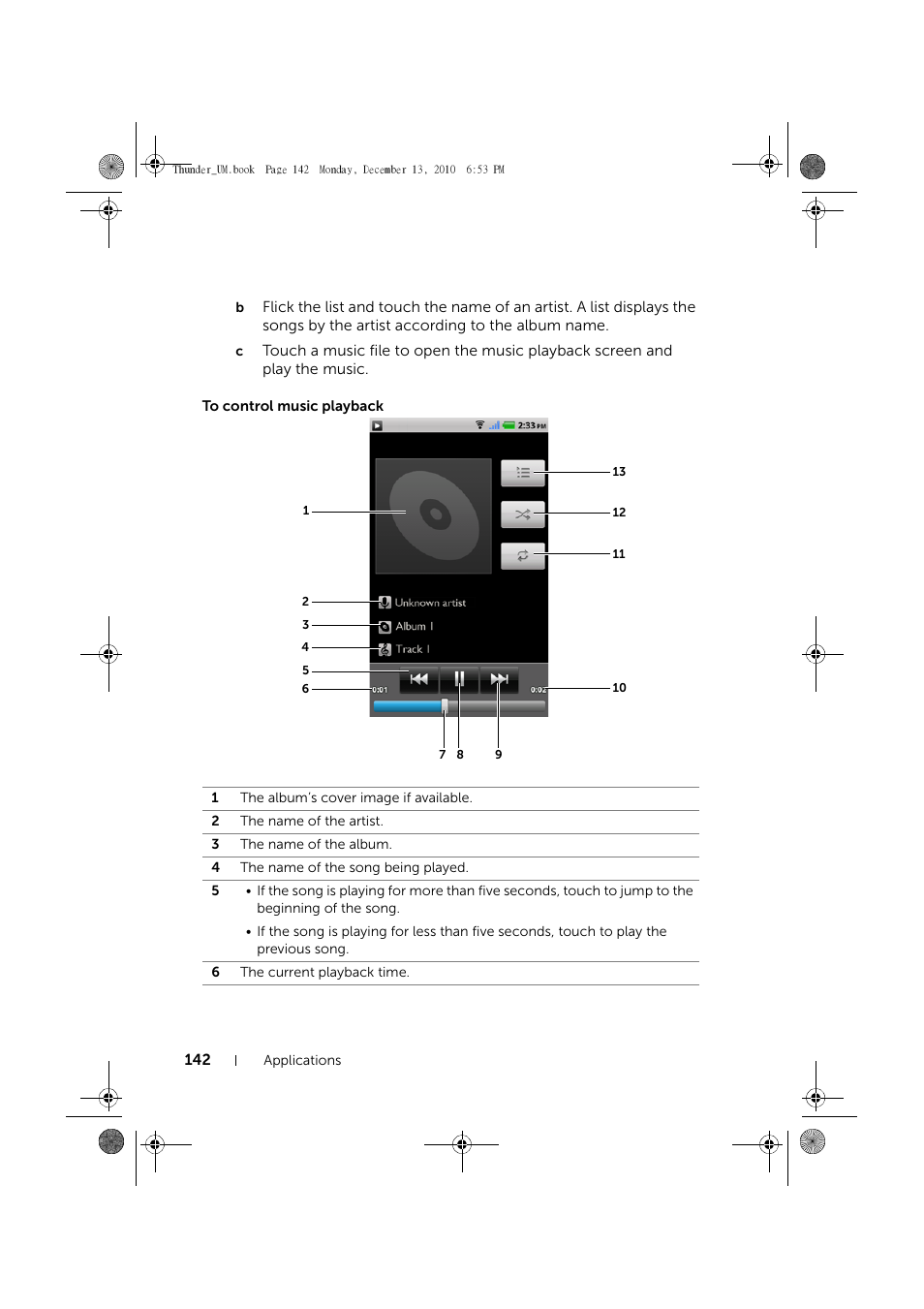 To control music playback | Dell Mobile Venue User Manual | Page 142 / 161