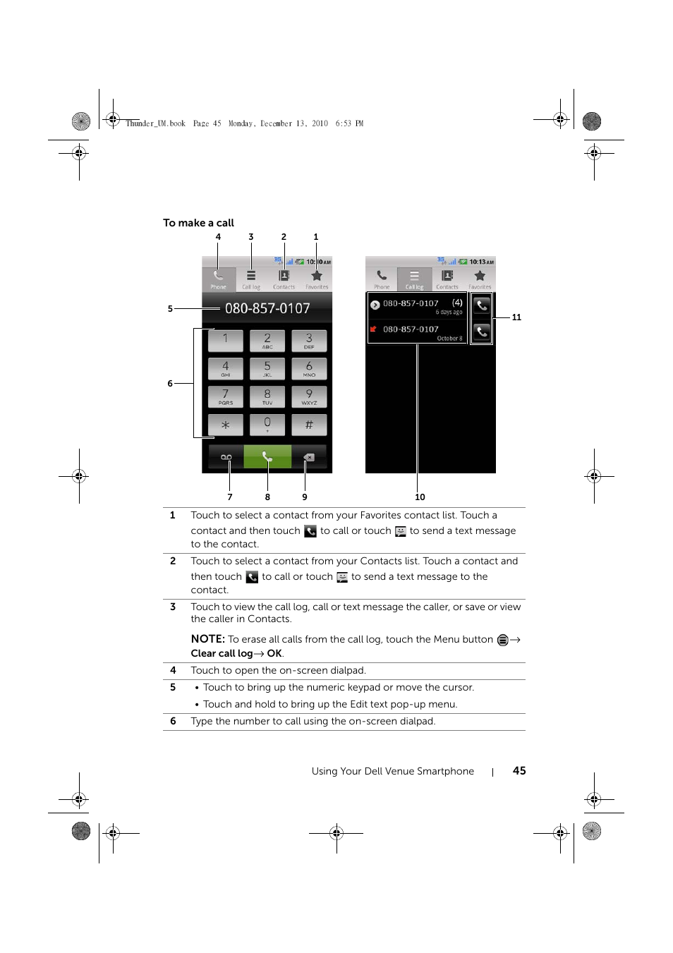 To make a call | Dell Mobile Venue User Manual | Page 45 / 161