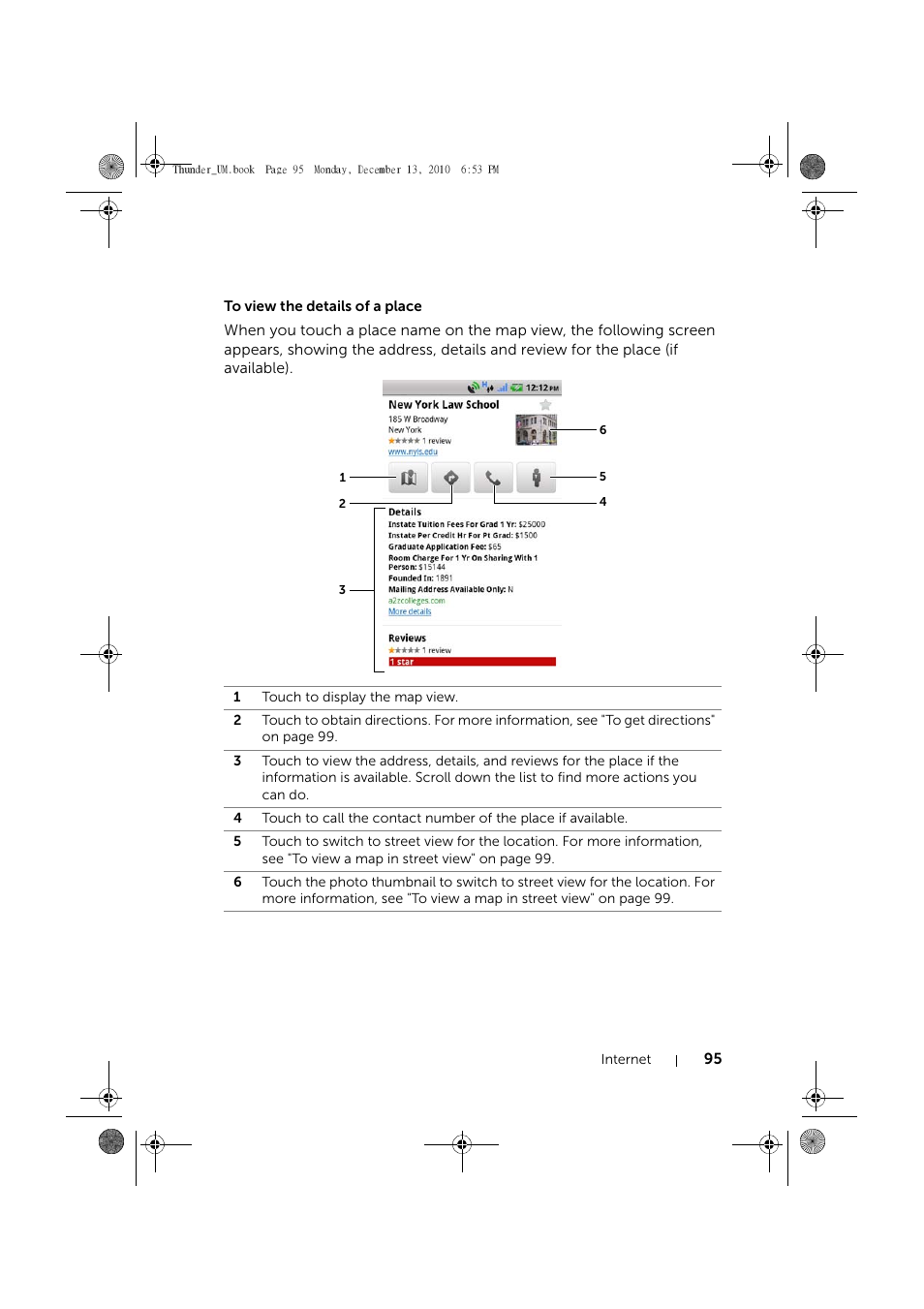 To view the details of a place | Dell Mobile Venue User Manual | Page 95 / 161
