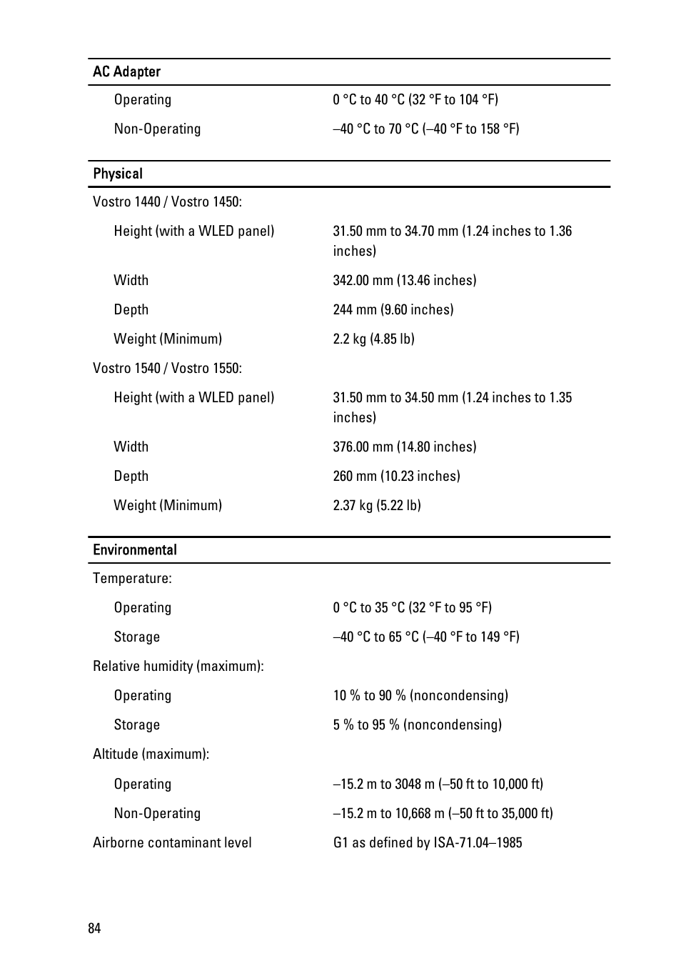 Dell Vostro 1540 (Mid 2011) User Manual | Page 84 / 86