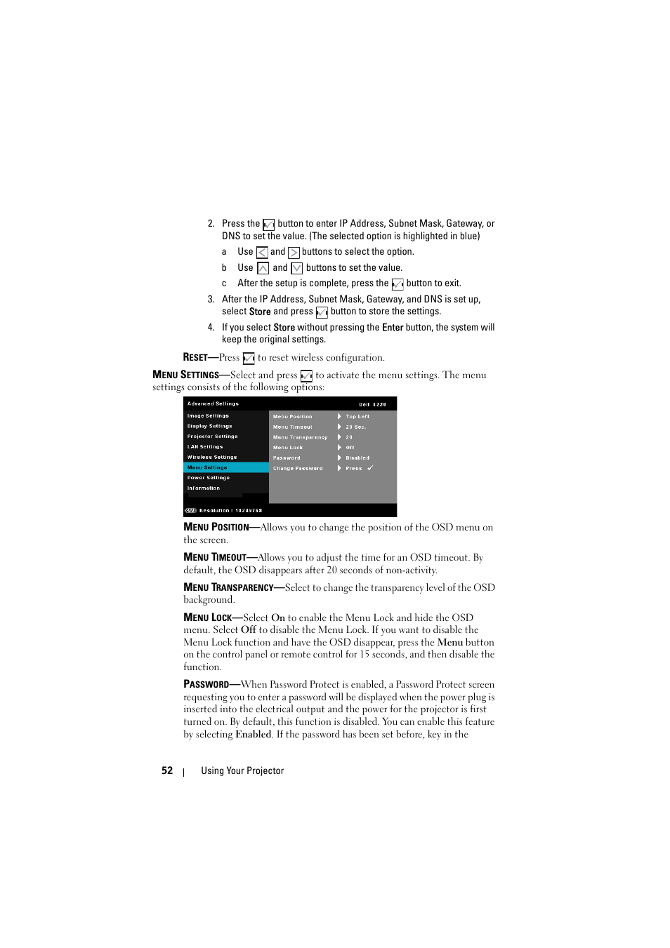 Dell 4320 Projector User Manual | Page 52 / 121