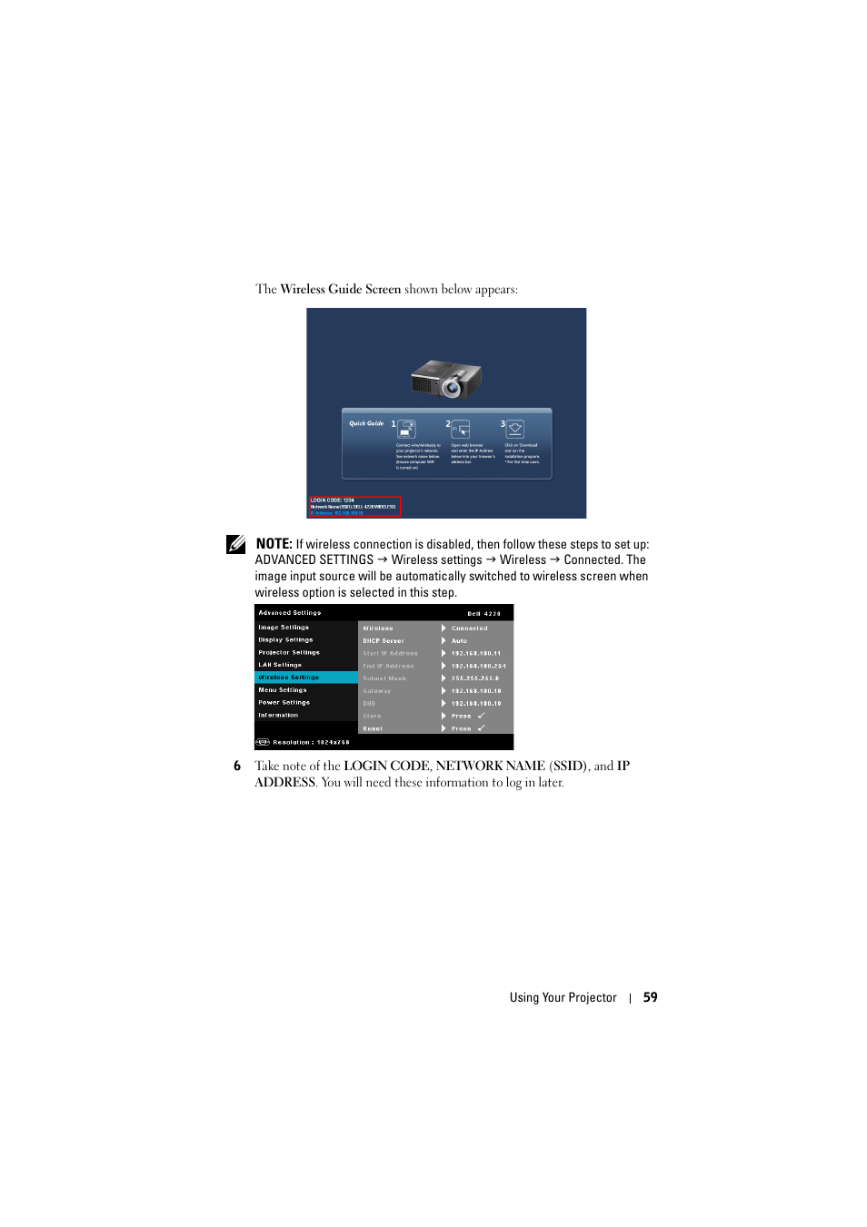 Dell 4320 Projector User Manual | Page 59 / 121