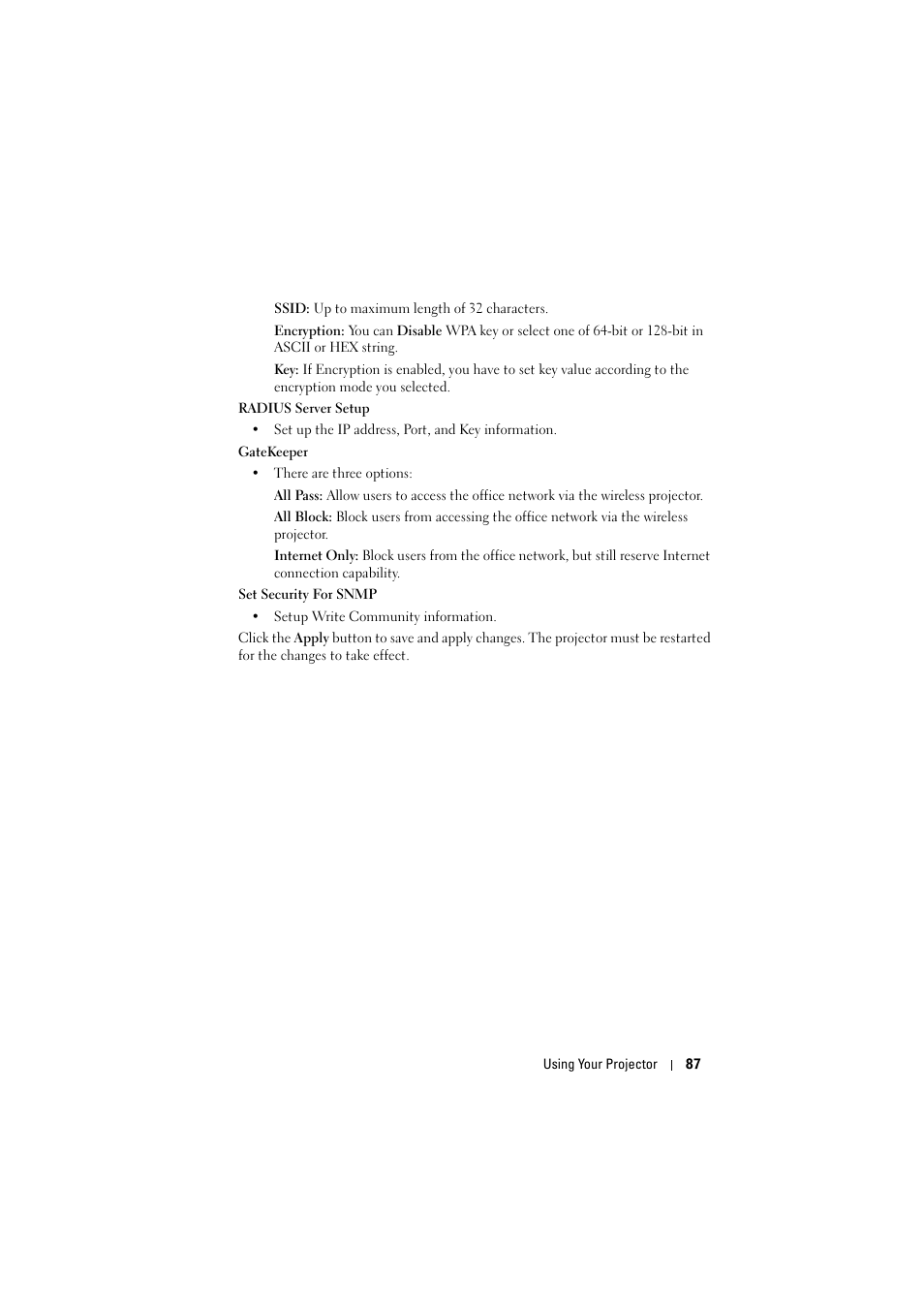 Dell 4320 Projector User Manual | Page 87 / 121