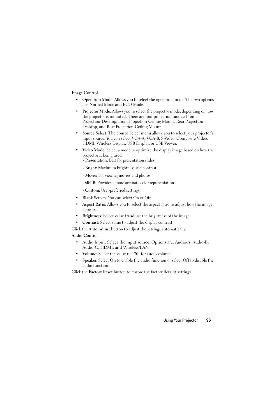 Dell 4320 Projector User Manual | Page 93 / 121