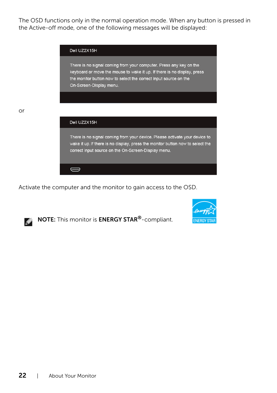 Dell UZ2315H Monitor User Manual | Page 22 / 69