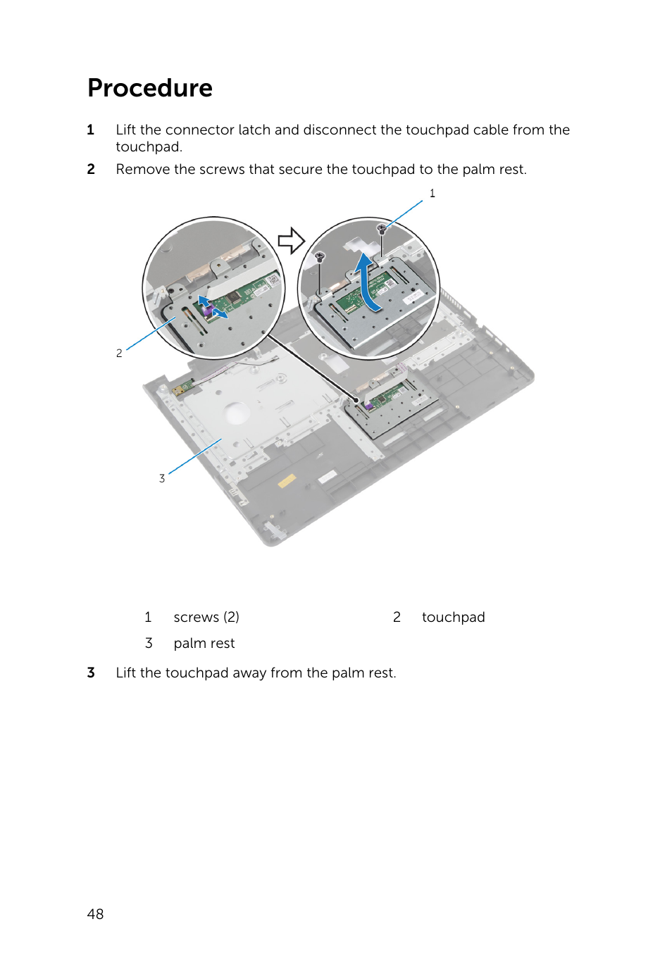 Procedure | Dell Inspiron 17 (5748, Mid 2013) User Manual | Page 48 / 93