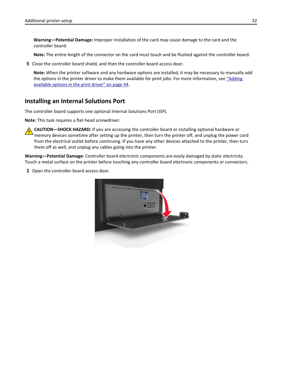 Installing an internal solutions port | Dell B3465dnf Mono Laser Multifunction Printer User Manual | Page 32 / 315