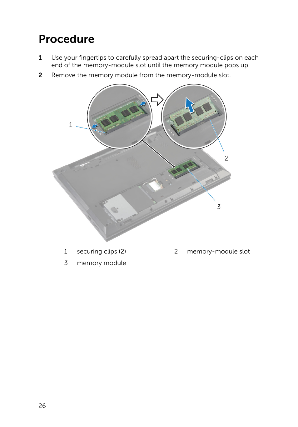 Procedure | Dell Inspiron 14 (3441, Mid 2014) User Manual | Page 26 / 84