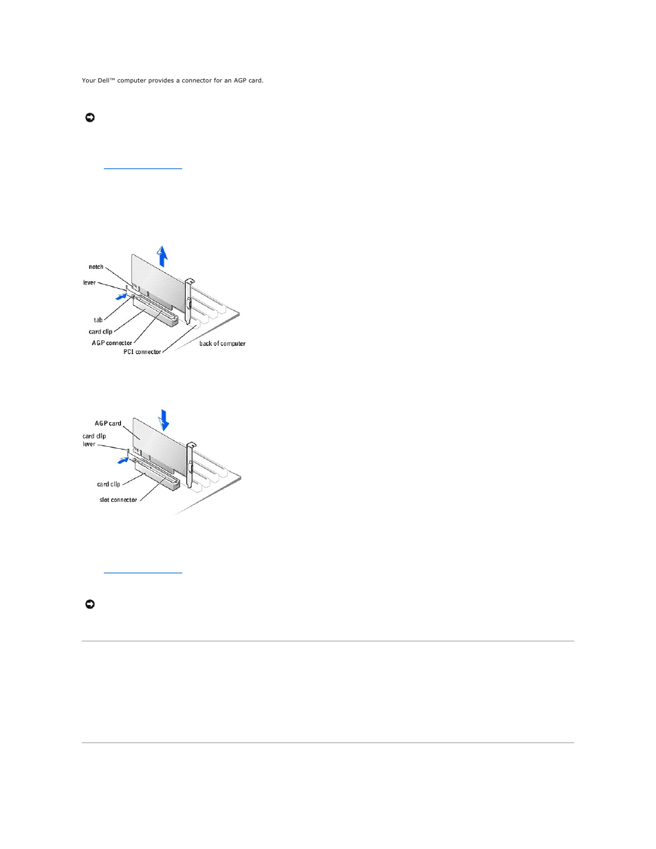 Drives, Removing an agp card, Installing an agp card | Dell Dimension 8250 User Manual | Page 19 / 55