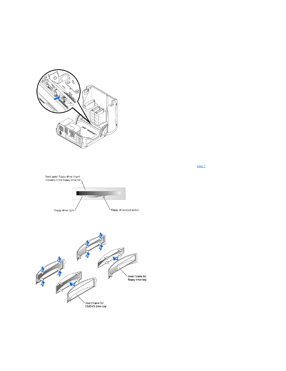 Front-panel inserts | Dell Dimension 8250 User Manual | Page 23 / 55
