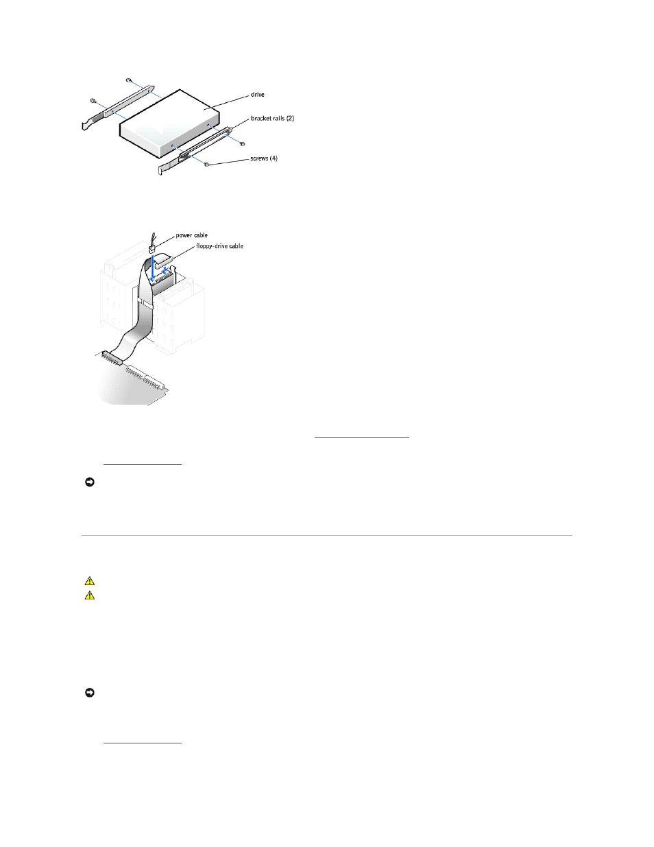 Cd/dvd drive, Removing a cd/dvd drive | Dell Dimension 8250 User Manual | Page 25 / 55