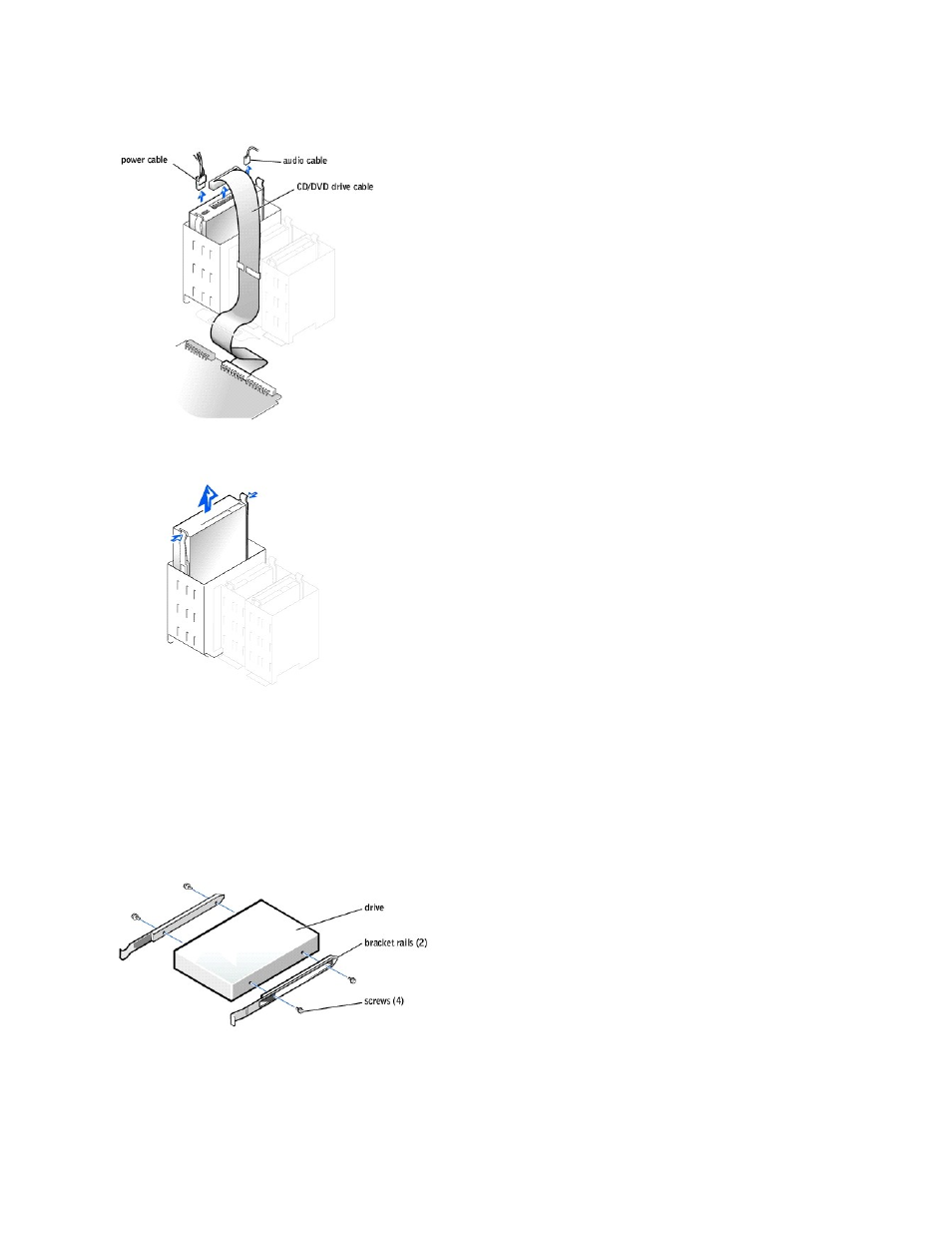 Installing a cd/dvd drive | Dell Dimension 8250 User Manual | Page 26 / 55