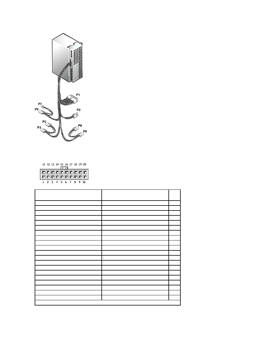 Dc power connector p1, Dc power connector p2 | Dell Dimension 8250 User Manual | Page 51 / 55