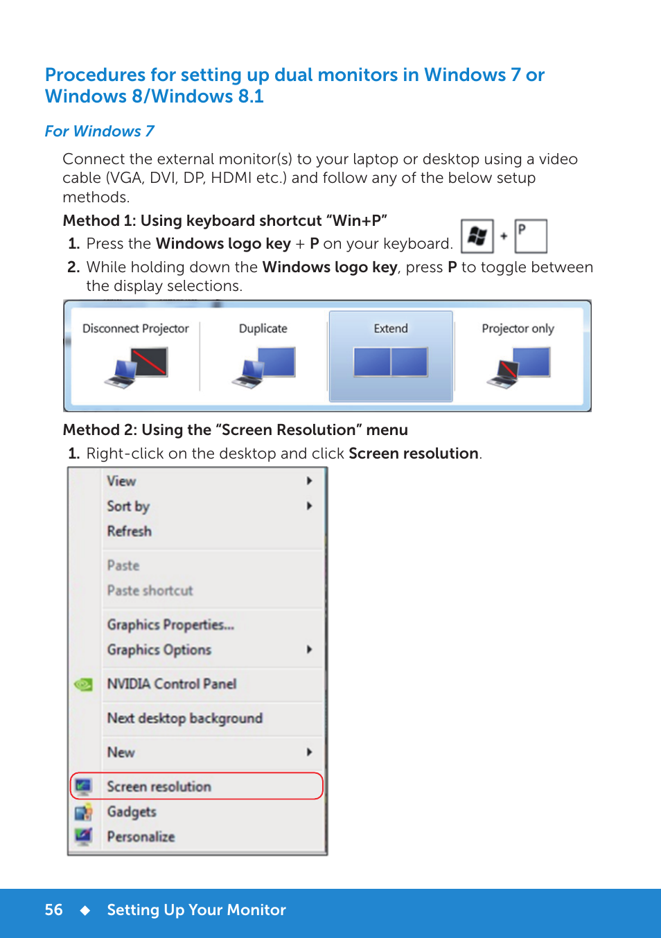 For windows 7 | Dell E1715S Monitor User Manual | Page 56 / 64