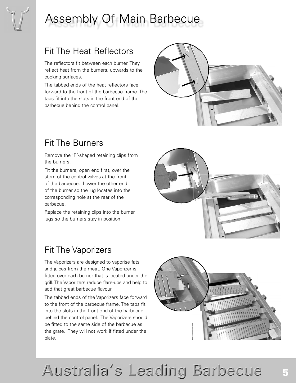 Assembly of main barbecue | BeefEater SL4000s User Manual | Page 5 / 21