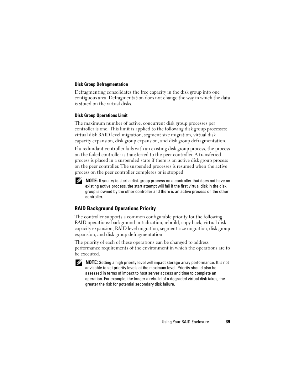 Raid background operations priority | Dell PowerVault MD3000i User Manual | Page 39 / 106