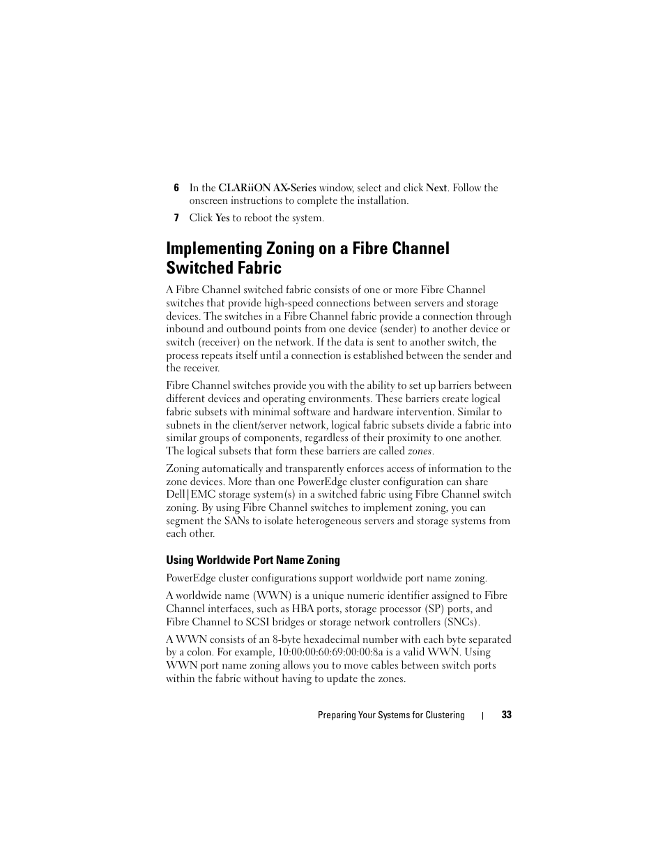 Using worldwide port name zoning | Dell AX4-5 User Manual | Page 33 / 56