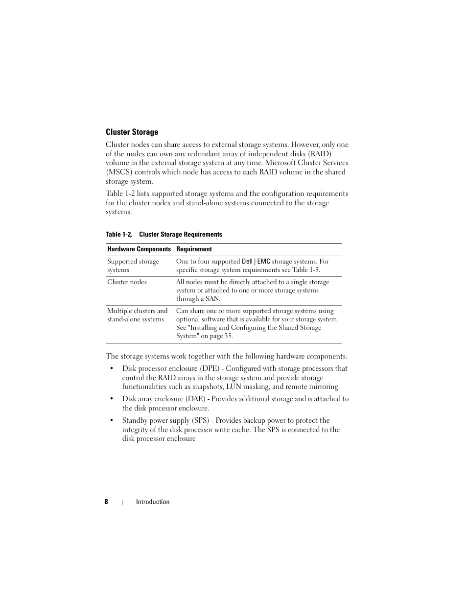 Cluster storage | Dell AX4-5 User Manual | Page 8 / 56