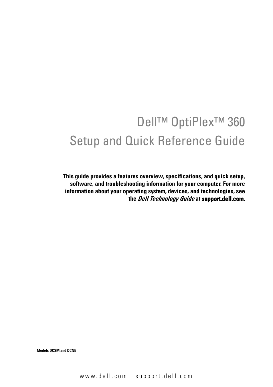 Dell OptiPlex 360 (Late 2008) User Manual | 62 pages