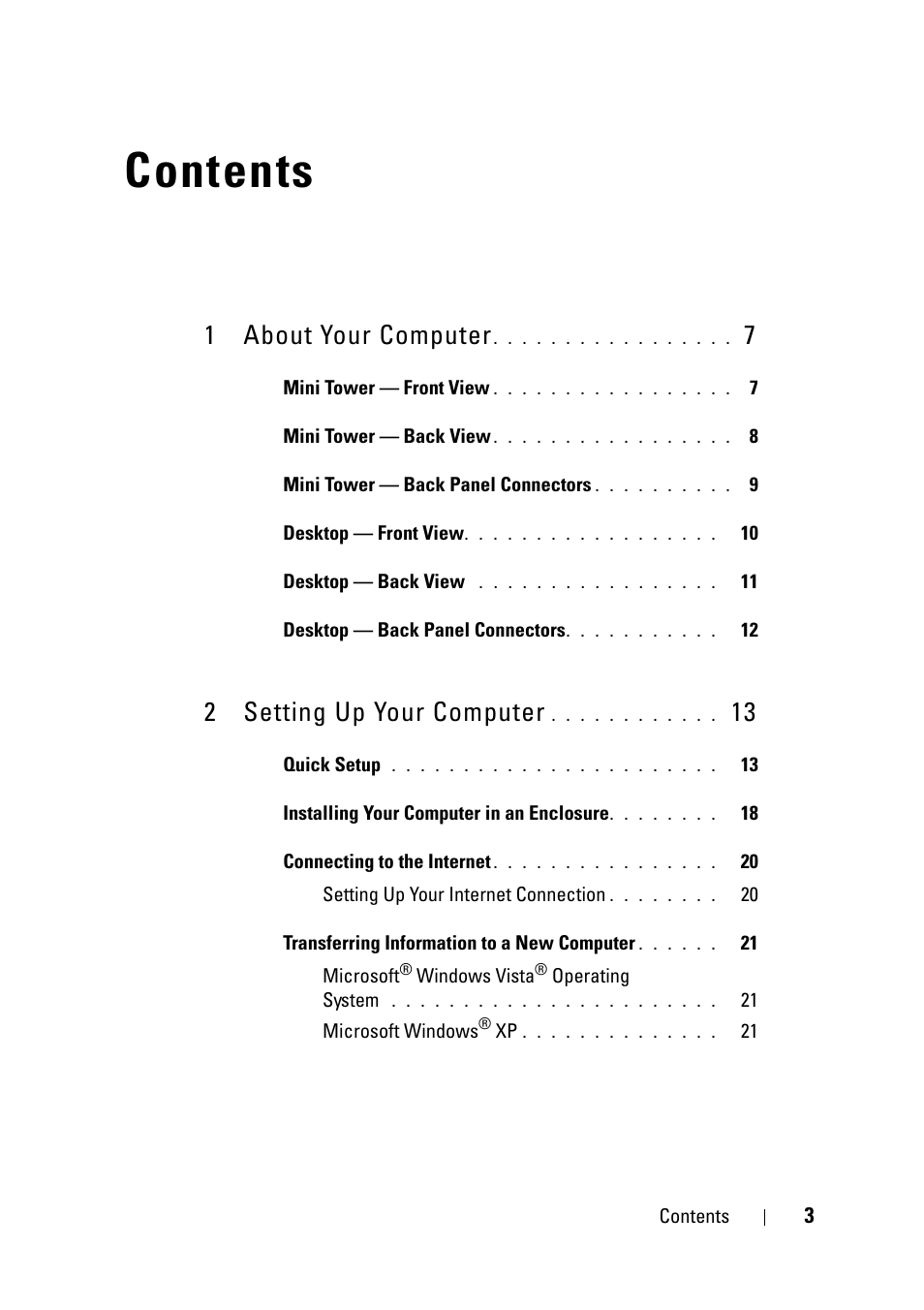 Dell OptiPlex 360 (Late 2008) User Manual | Page 3 / 62