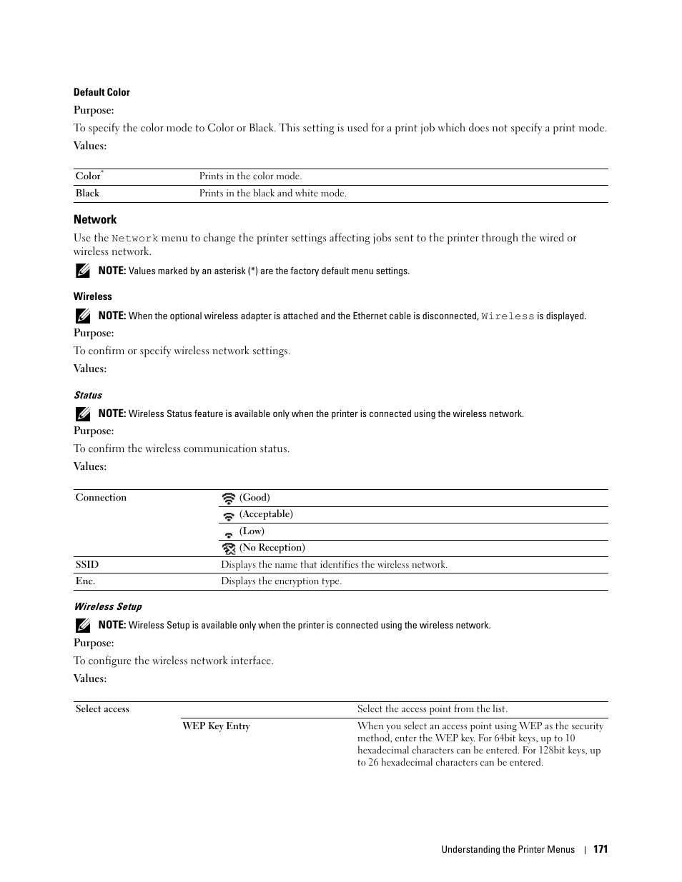 Network | Dell C2660dn Color Laser Printer User Manual | Page 173 / 361