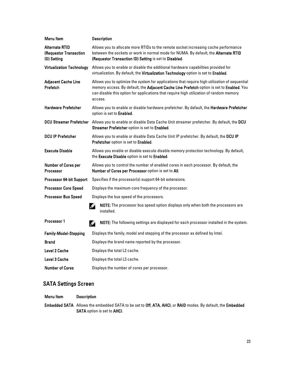 Sata settings screen | Dell PowerVault NX3300 User Manual | Page 23 / 123