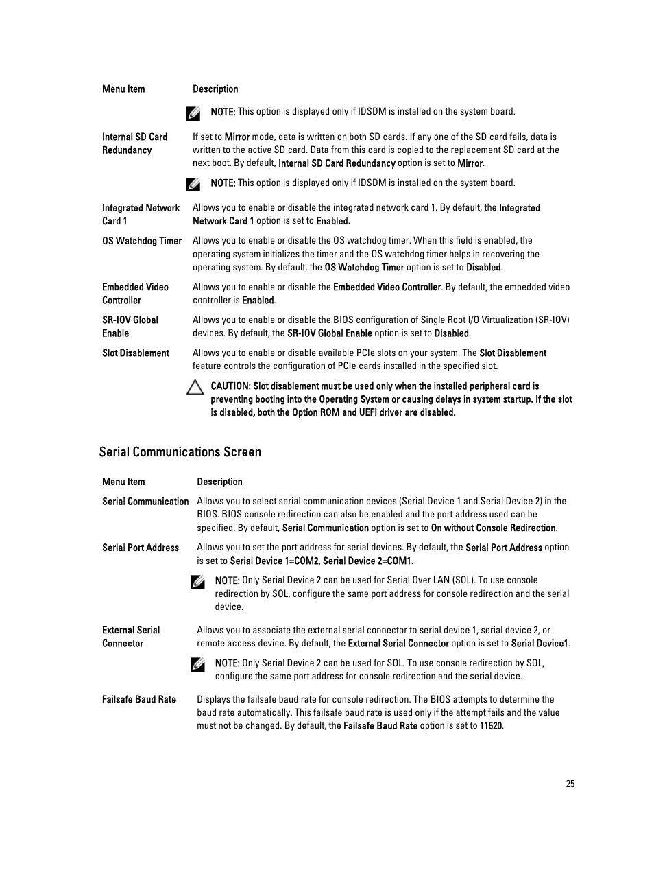 Serial communications screen | Dell PowerVault NX3300 User Manual | Page 25 / 123