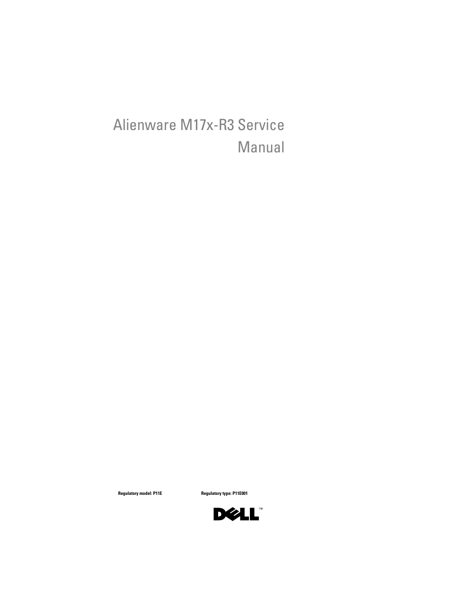 Dell Alienware M17x R3 (Early 2011) User Manual | 110 pages