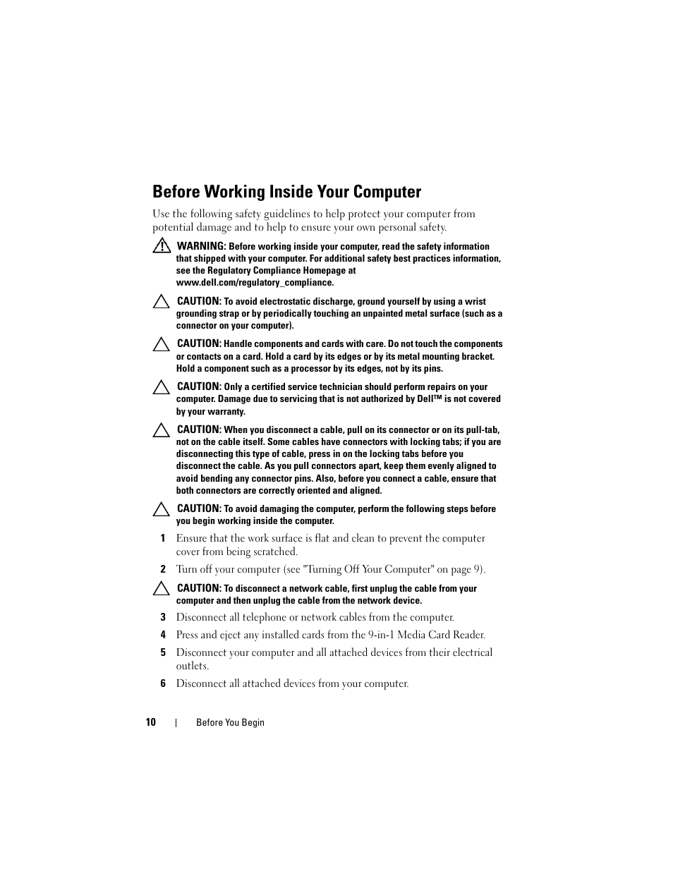Before working inside your computer | Dell Alienware M17x R3 (Early 2011) User Manual | Page 10 / 110