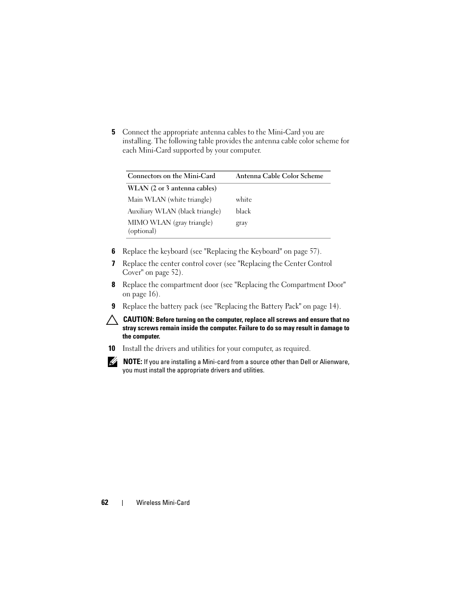 Dell Alienware M17x R3 (Early 2011) User Manual | Page 62 / 110